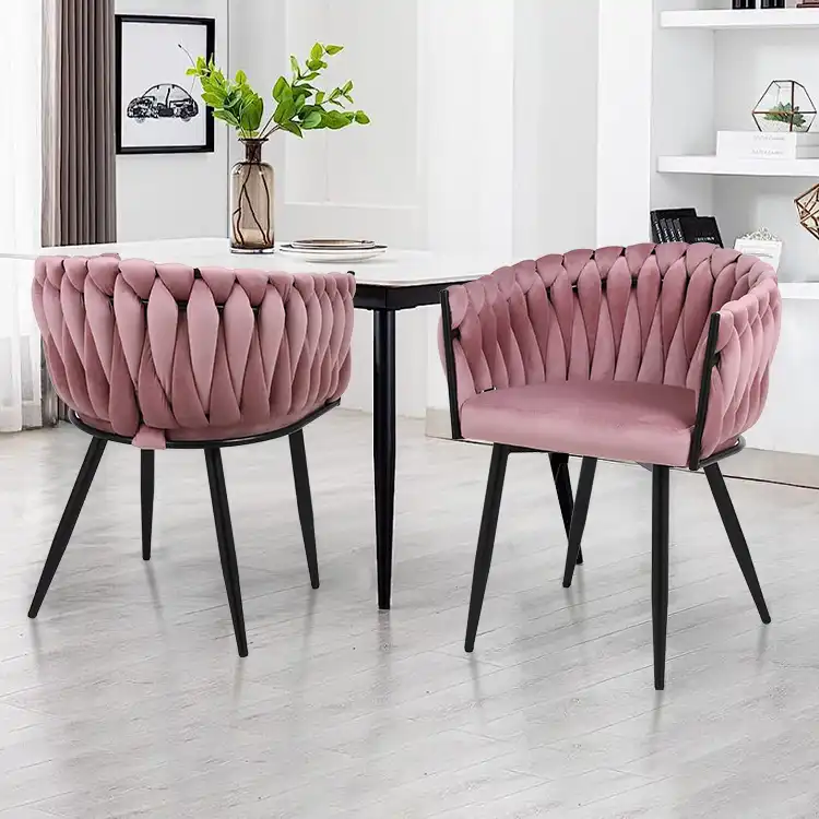 pink velvet petal chair