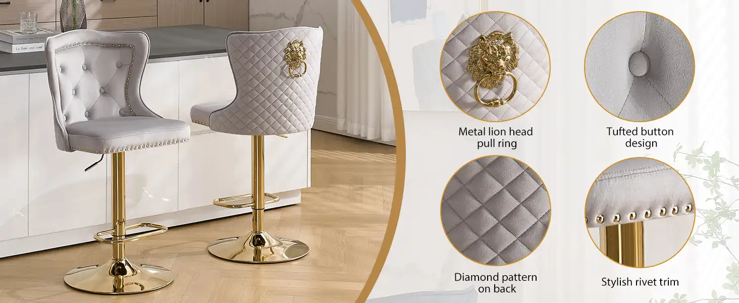 Luxury Lion Head Bar Stool