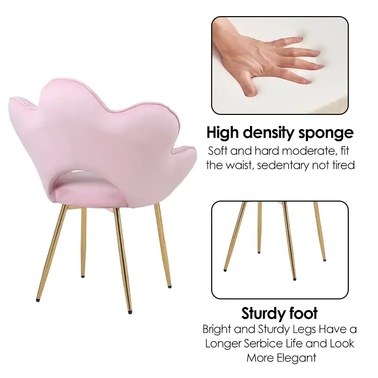 pink velvet petal chair