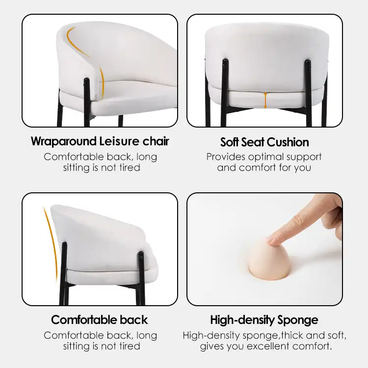 Modern Upholstered Curved Dining Chair