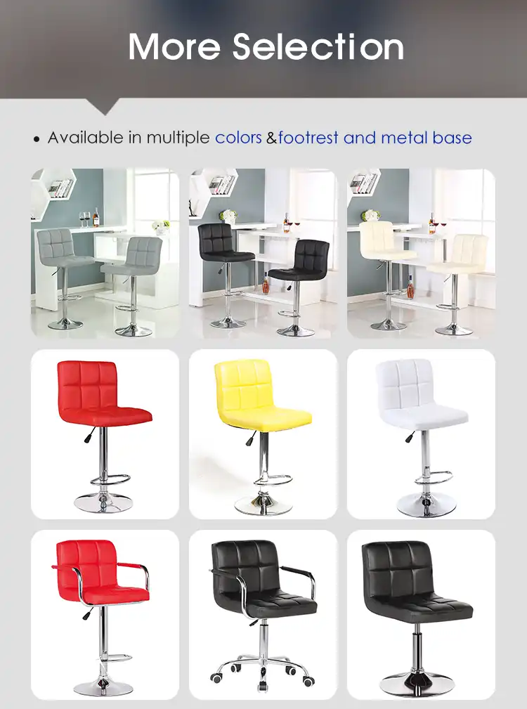 Square back adjustable swivel bar stool Square back adjustable swivel bar stool