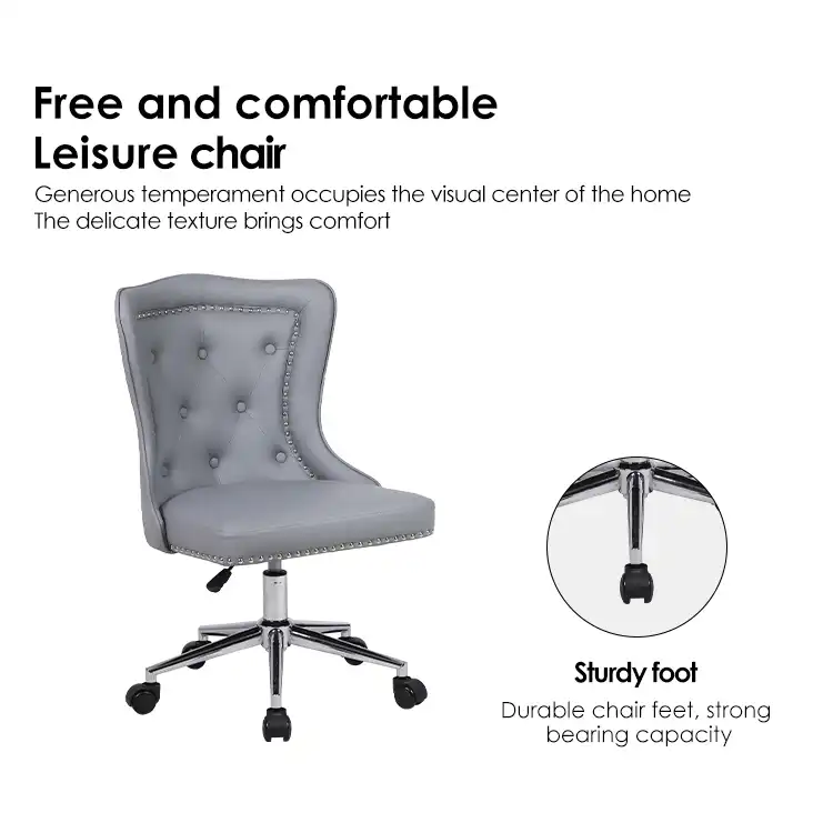 Armless leather lion head office chair