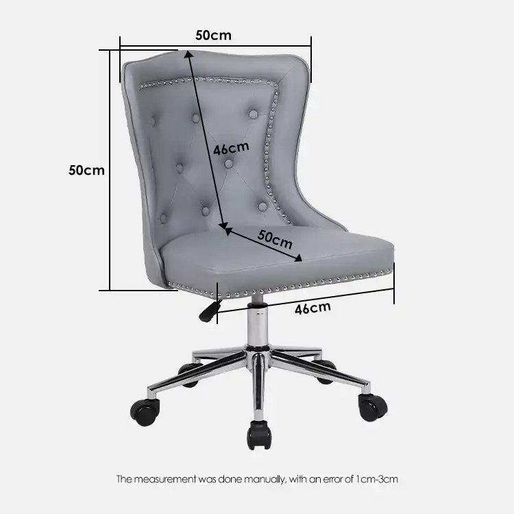 Armless leather lion head office chair