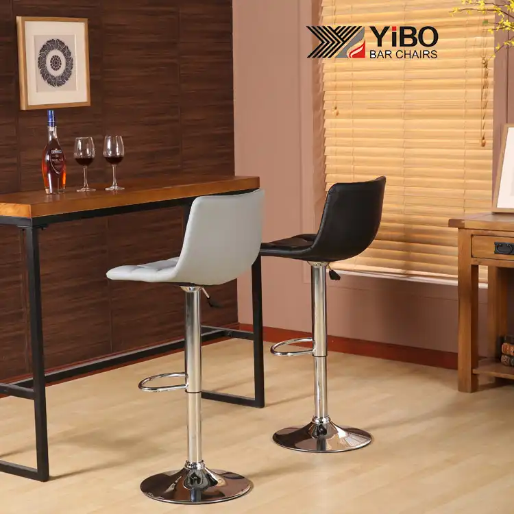 Black back vintage adjustable bar stool