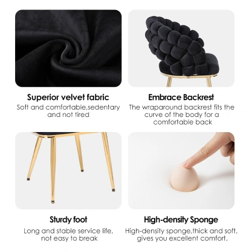 Modern design dining chair with fur ball back Modern design dining chair with fur ball back