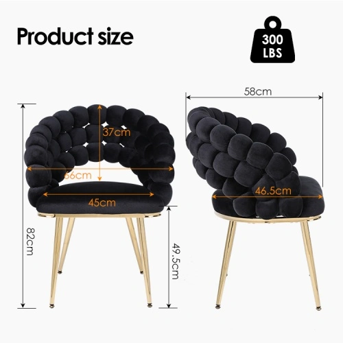 Modern design dining chair with fur ball back