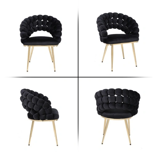 Modern design dining chair with fur ball back