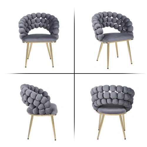 Modern design dining chair with fur ball back Modern design dining chair with fur ball back