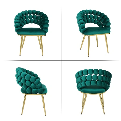 Modern design dining chair with fur ball back