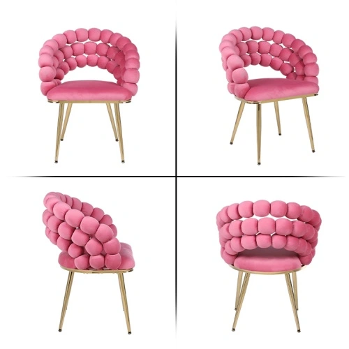 Modern design dining chair with fur ball back Modern design dining chair with fur ball back