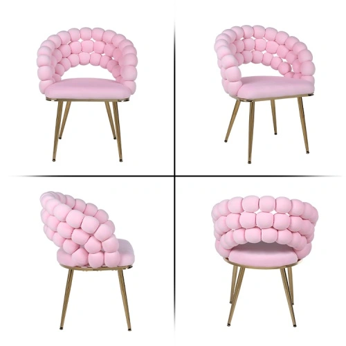 Modern design dining chair with fur ball back Modern design dining chair with fur ball back