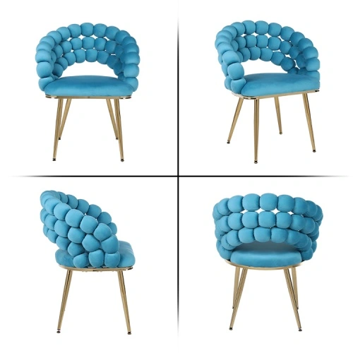 Modern design dining chair with fur ball back