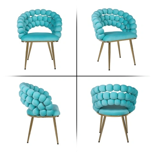 Modern design dining chair with fur ball back Modern design dining chair with fur ball back
