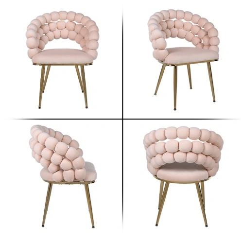 Modern design dining chair with fur ball back