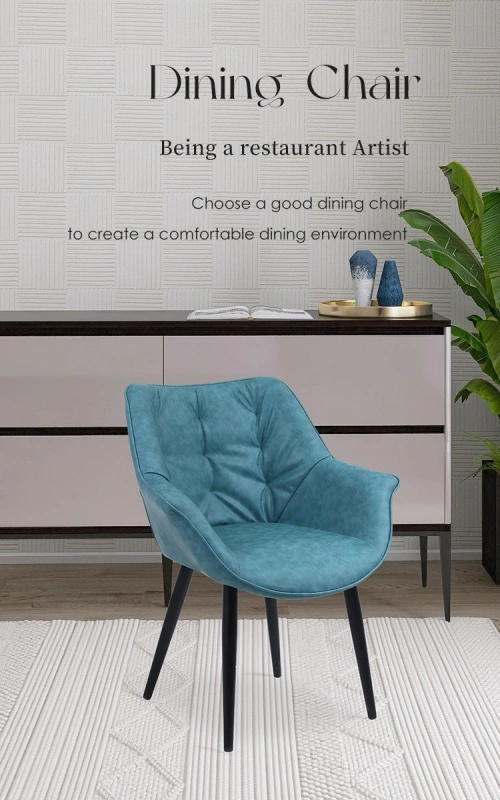 Modern kitchen light blue dining chair velvet