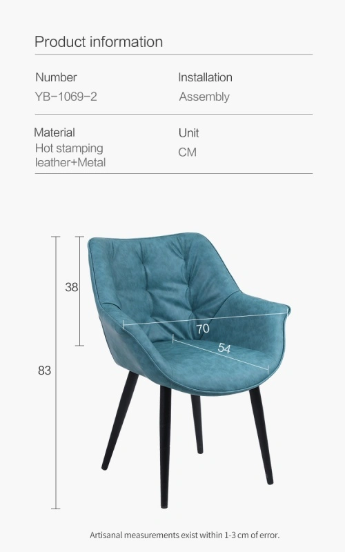 Modern kitchen light blue dining chair velvet
