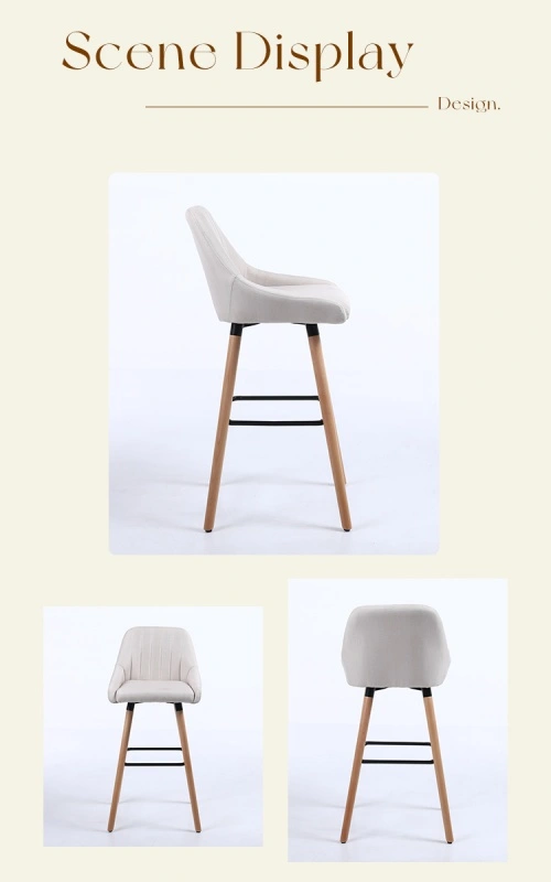 Wooden velvet bar chair with backrest Wooden velvet bar chair with backrest
