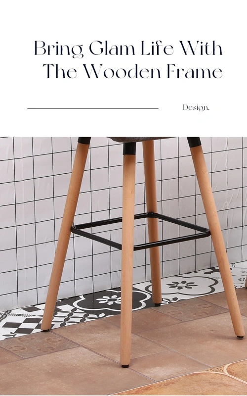 wooden leg bar chair