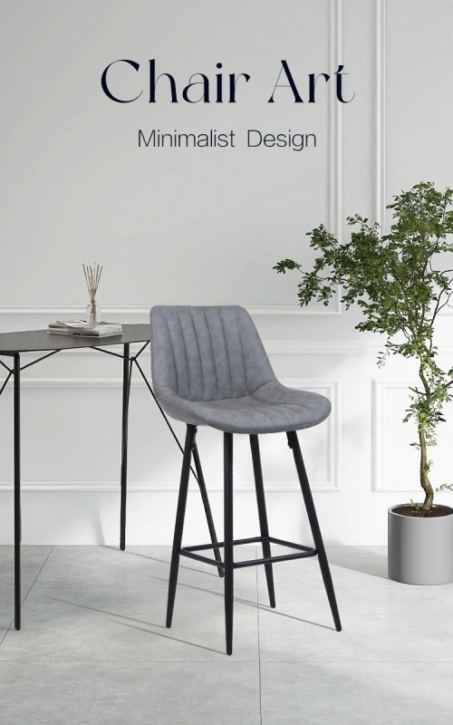 Grey Velvet Bar Chair