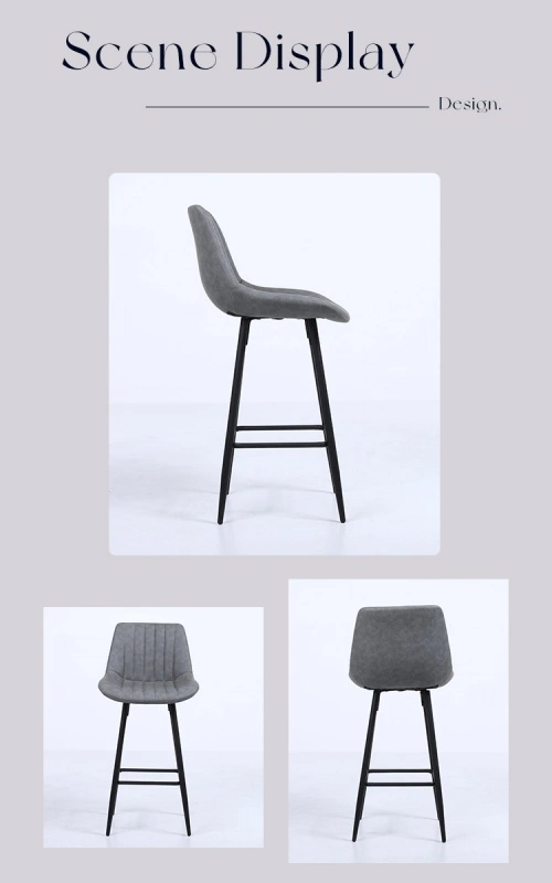 Grey Velvet Bar Chair