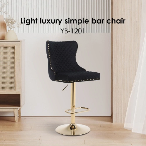 Diamond lattice backrest black gold high bar chair Diamond lattice backrest black gold high bar chair