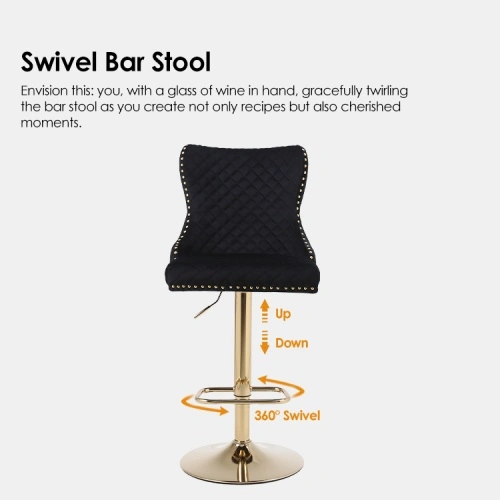 Diamond lattice backrest black gold high bar chair Diamond lattice backrest black gold high bar chair