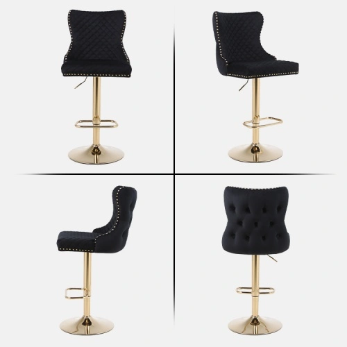 Diamond lattice backrest black gold high bar chair Diamond lattice backrest black gold high bar chair