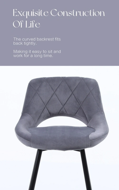 Grey Modern Velvet Bar Chair