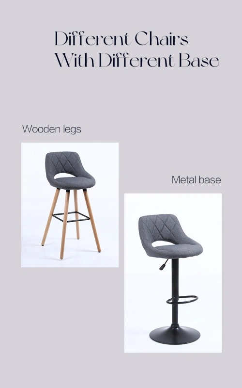 Grey Modern Velvet Bar Chair