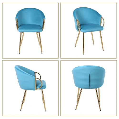 Modern Cream Metal Leg Dining Chair