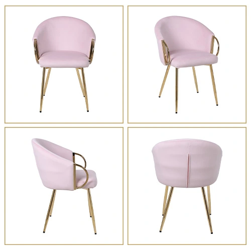 Modern Cream Metal Leg Dining Chair