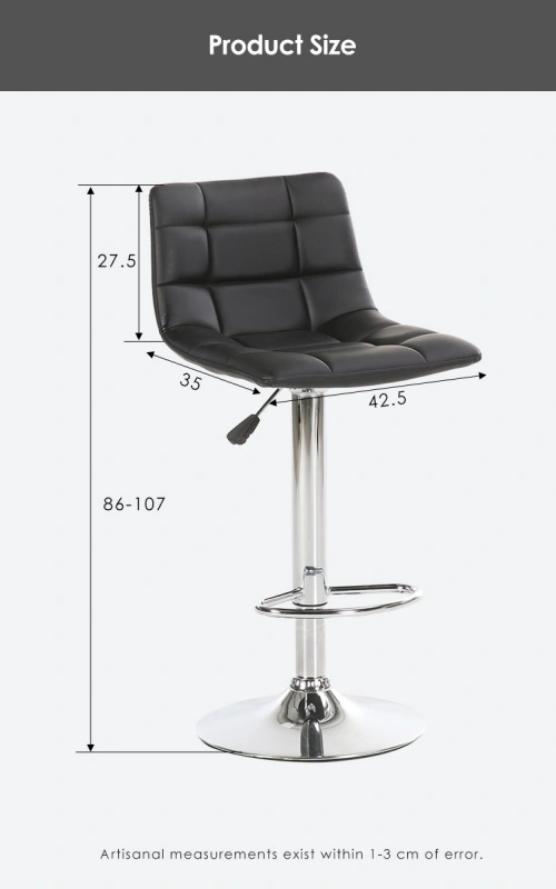 Black back vintage adjustable bar stool