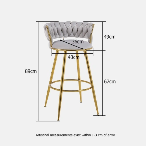 Pink bar stool with woven back Pink bar stool with woven back