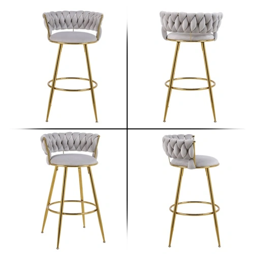 Pink bar stool with woven back Pink bar stool with woven back