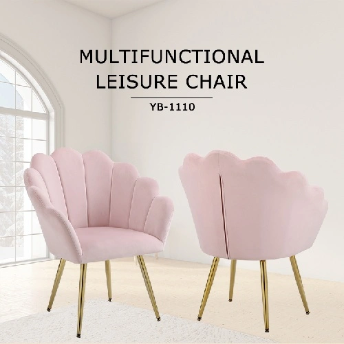 Pink velvet bucket chair