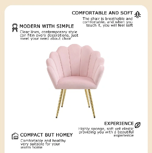 Pink velvet bucket chair