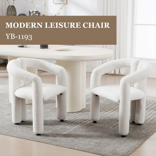 Modern design cream style curved chair Modern design cream style curved chair