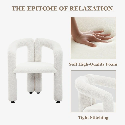 Modern design cream style curved chair Modern design cream style curved chair