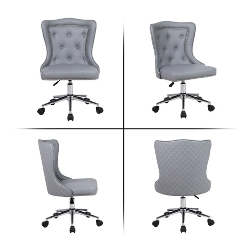Armless leather lion head office chair