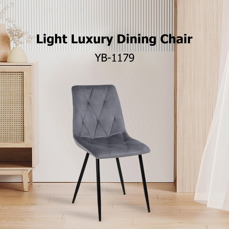 Grey diamond pattern back dining chair