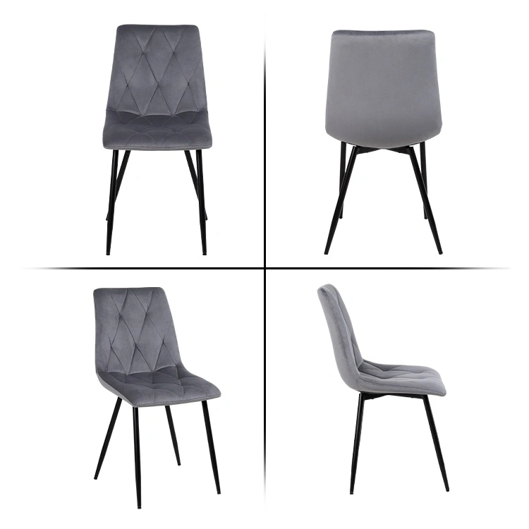 Grey diamond pattern back dining chair