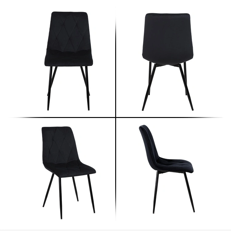 Grey diamond pattern back dining chair
