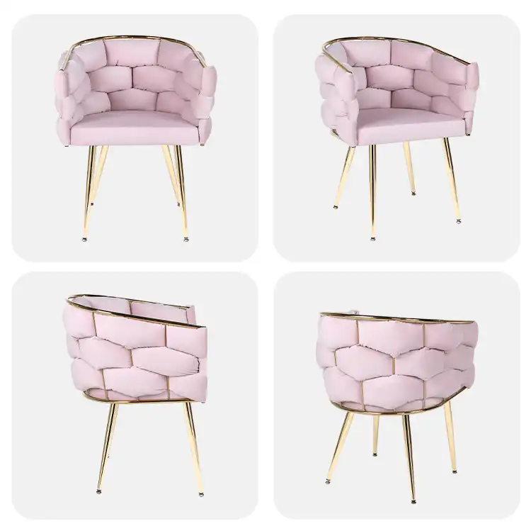 Knitted metal leg single sofa chair