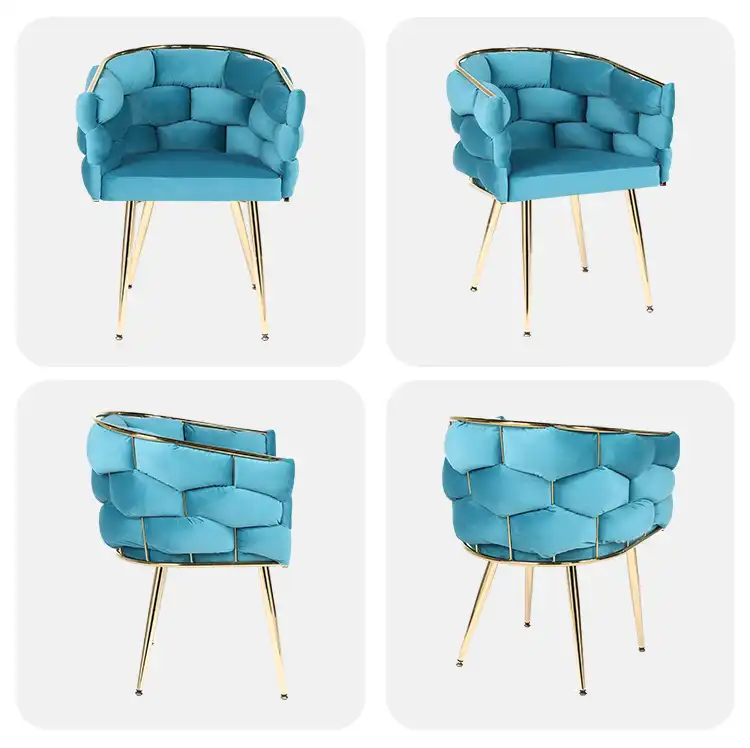 Knitted metal leg single sofa chair