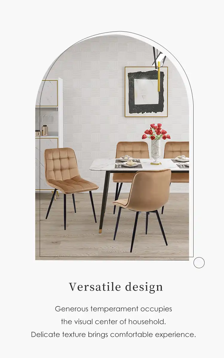 Velvet Checkered Dining Table Chair