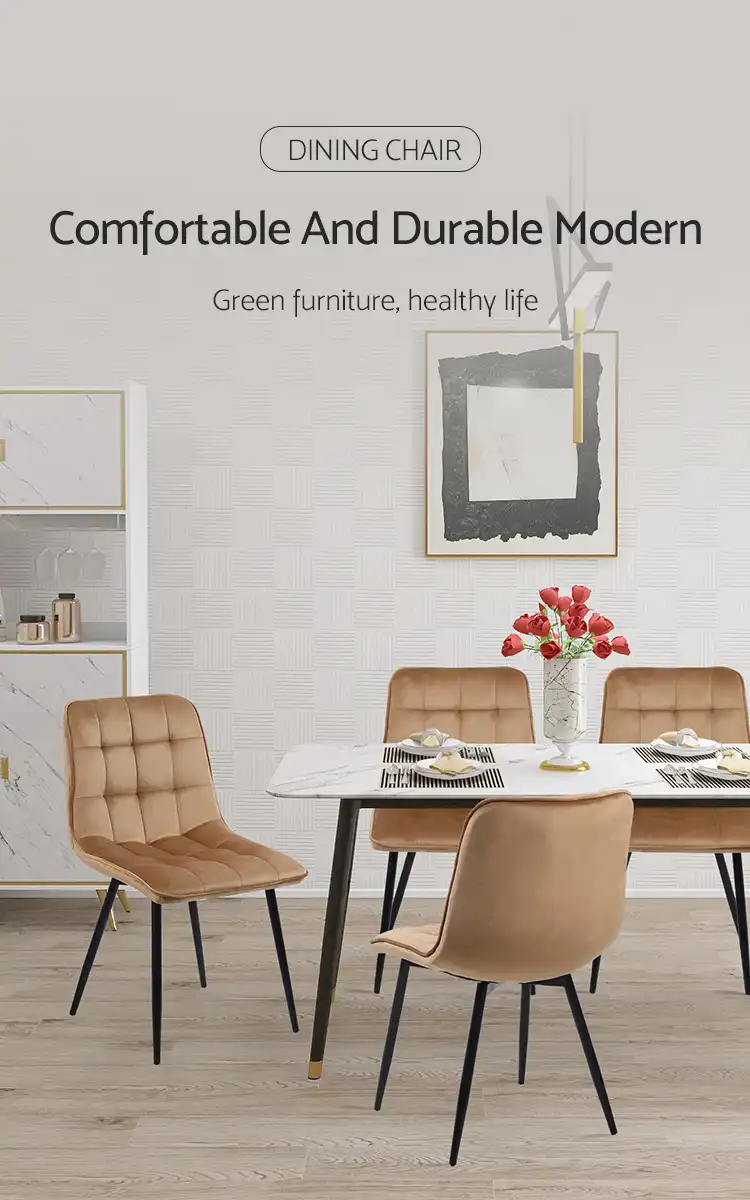 Velvet Checkered Dining Table Chair