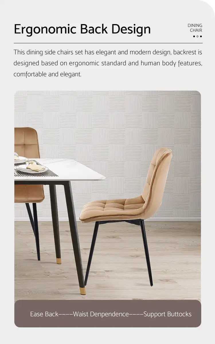 Velvet Checkered Dining Table Chair