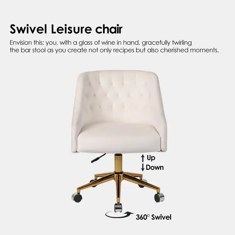 Cream color adjustable office chair