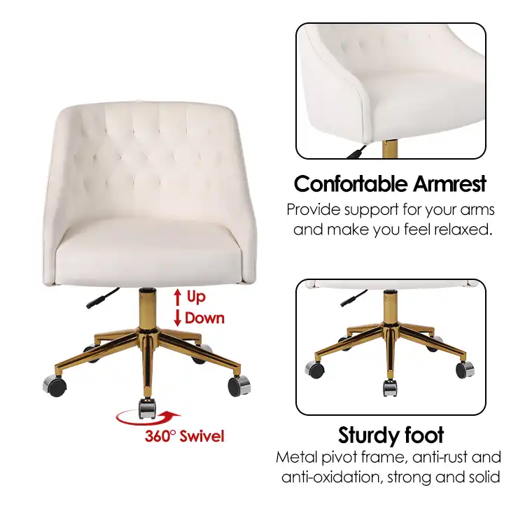 Cream color adjustable office chair