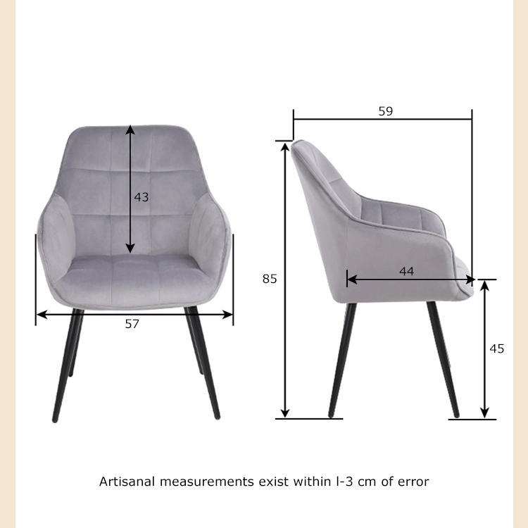 Pink dining chair with armrests